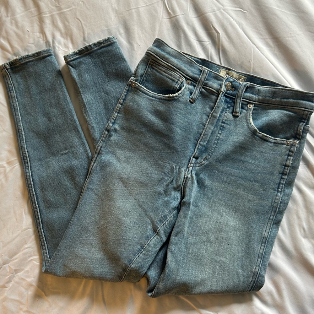 Madewell High Rise Light Wash Blue Skinny Jeans
